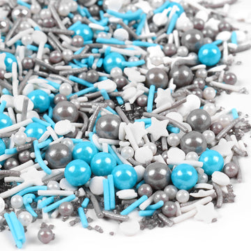Blue Sprinkles For Cake Decorating, Edible Sprinkles For Cookies, Ice Cream, Cupcake Topper, 7 Ounce Metallic Sprinkle Mix Perfe