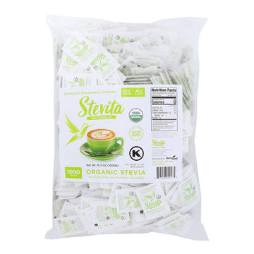Stevita Organic Stevia - 1000 Packets - Stevia & Erythritol All-Natural Sweetener, No Calories - Usda Organic, Non-Gmo, Vegan, K