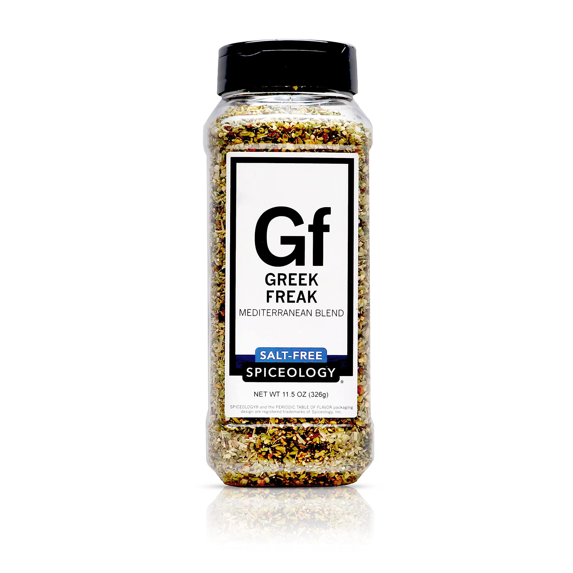 Spiceology - Salt-Free Greek Freak Mediterranean Seasoning Blend - Greek Herbs & Spices For Chicken, Potatoes, Salad, Gyros, Pasta, Pizza & More - No Salt Mediterranean Spice Blend (11.5 Oz Bottle)