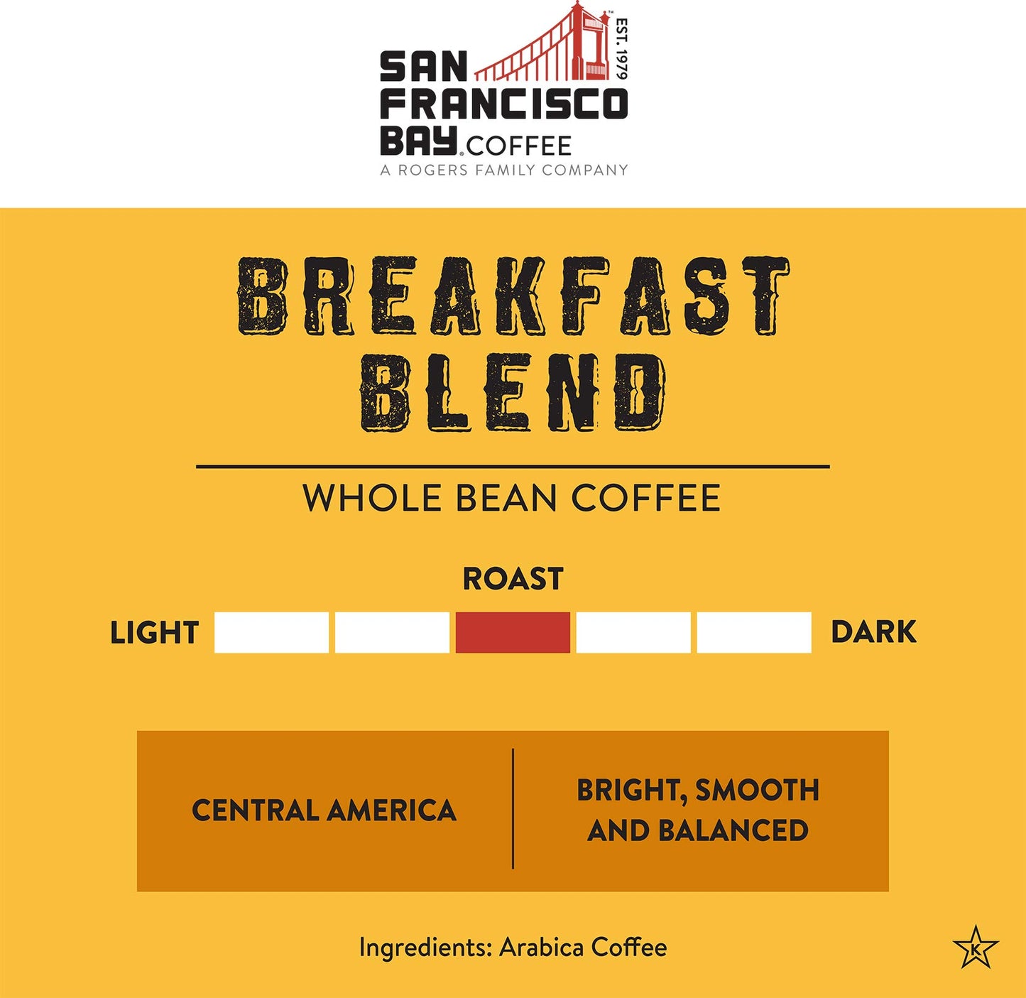 San Francisco Bay Whole Bean Coffee - Breakfast Blend (2Lb Bag), Medium Roast