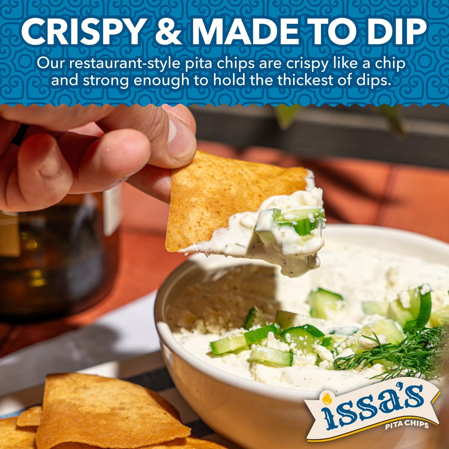 Issa'S Restaurant Style Sea Salt Pita Dips | Authentic Lebanese Pita Chip Recipe | Thin And Crispy Dippable Pita Chips Made With