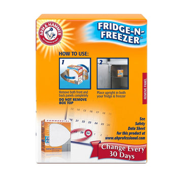 Arm & Hammer 3320084011CT Fridge-N-Freezer Pack Baking Soda, Unscented, Powder, 16 Oz, Pack of 12
