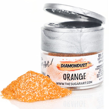 Orange Edible Glitter for Drinks, Cocktails, Cake Decorating, Strawberries, Chocolates & More | No Taste | 4g | 100% Food-Safe |