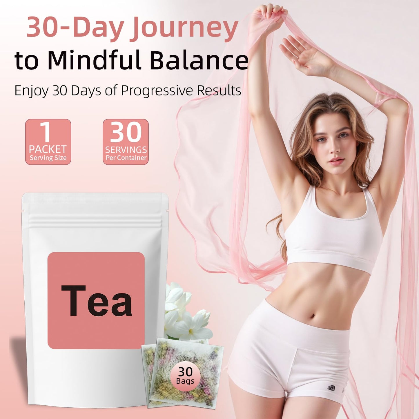 Gluvelessia GLP-1 Detox Tea - 30 Count, Plant-Based Ingredients, No Sugar, Supports Balanced Eating