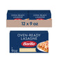 Barilla Oven-Ready Lasagne, Pasta Made with Durum Wheat Semolina, 9 oz. Box (Pack of 12) - Kosher Certified