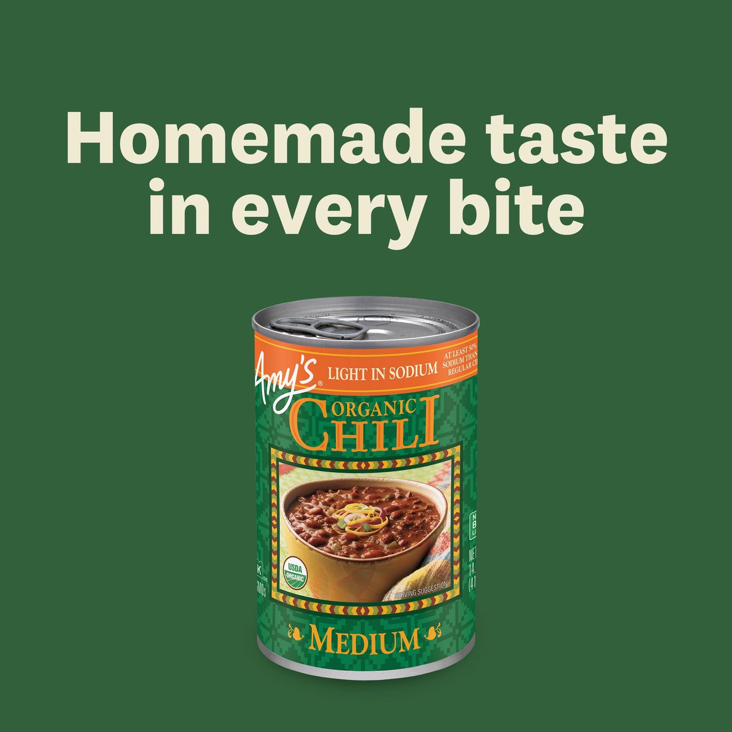 Amy S Organic Chili, Vegan Medium Chili, Light In Sodium, Gluten Free, Made With Organic Red Beans And Tofu, 14.7 Oz (12 Pack)
