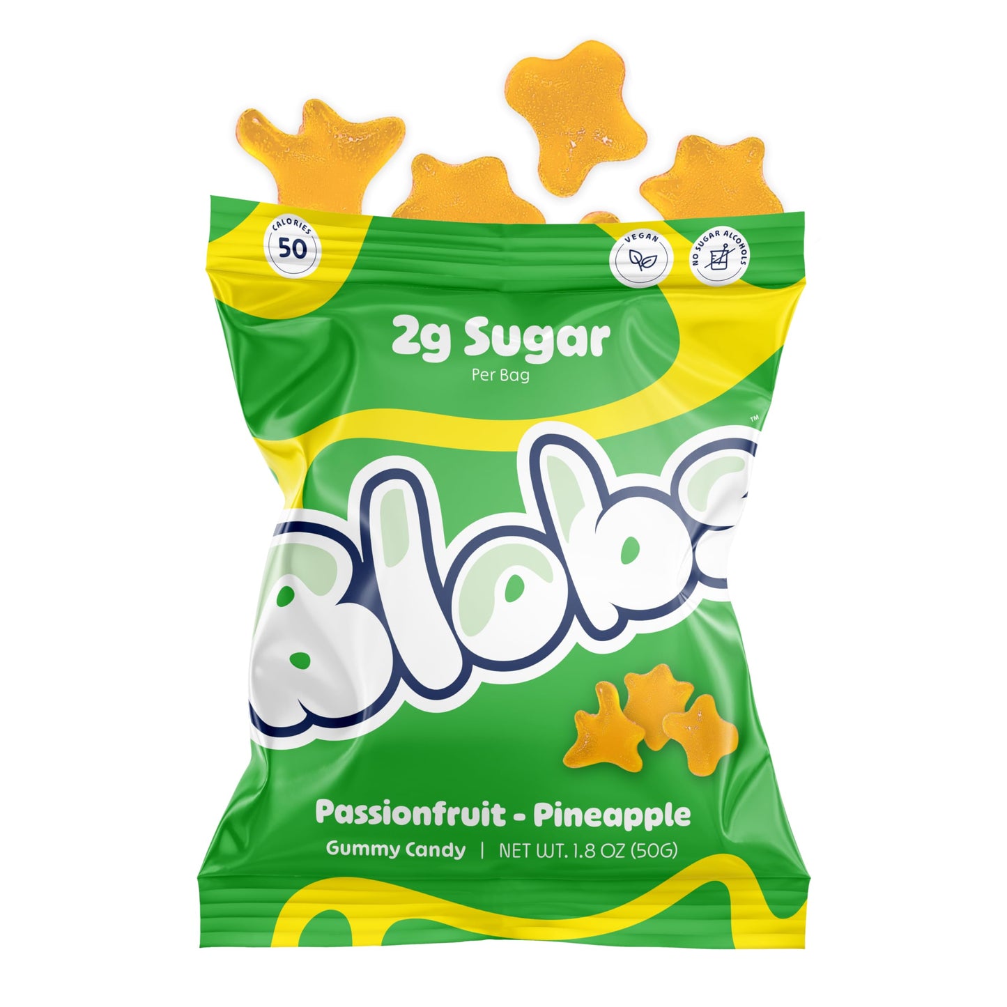 Blobs Healthy Gummy Candy - Low Sugar, Low Calorie Gummies - Vegan, Gluten Free, No Sugar Alcohols - 1.8 Oz Per Bag (Pack Of 6)