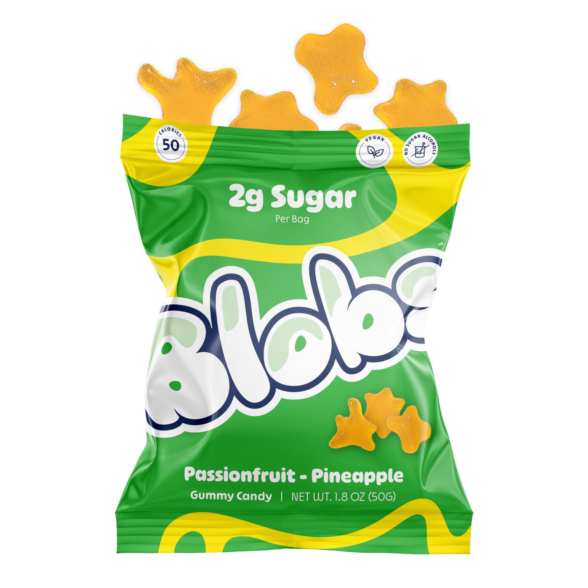 Blobs Healthy Gummy Candy - Low Sugar, Low Calorie Gummies - Vegan, Gluten Free, No Sugar Alcohols - 1.8 Oz Per Bag (Pack Of 6)