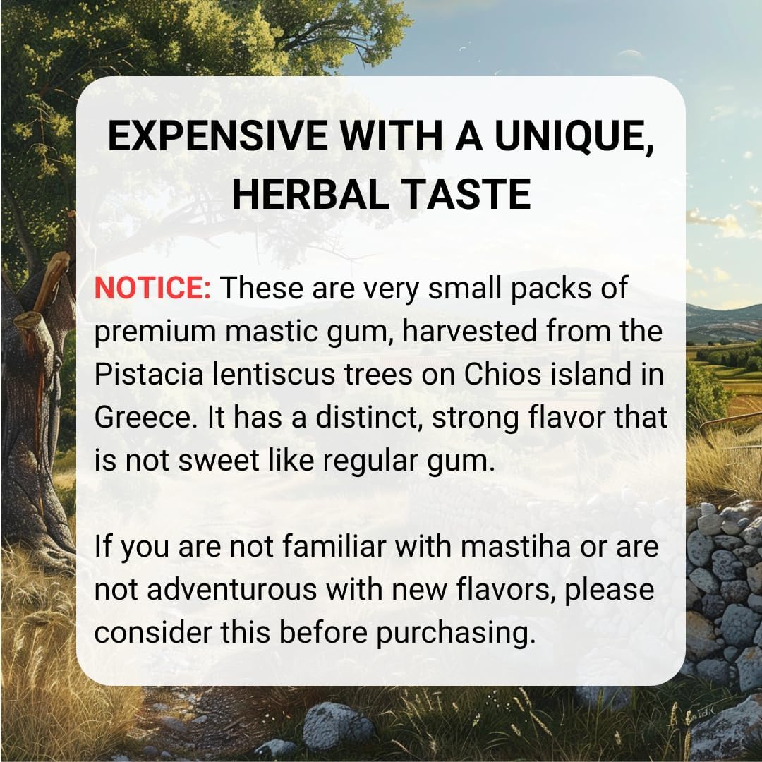 Pure Chios Mastiha Mastic Gum 20G – Chaos Mastiha Large Greek Resin Tears For Jaw Strength & Chewing – Natural, Sugar-Free, Calorie-Free, Long-Lasting Alternative To Jaw Exercisers & Gum