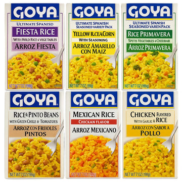 Goya Ultimate Spanish Variety Rice Pack - 6 Flavors: Chicken, Mexican, Fiesta, Yellow with Corn, Primavera, and Pinto Beans - 6 