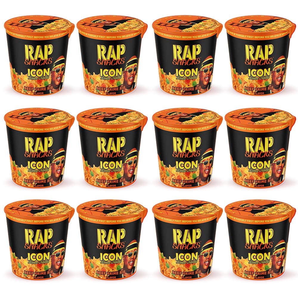 Rap Snacks Beef Prime Rib ICON Ramen Noodles E-40-Pack of 12