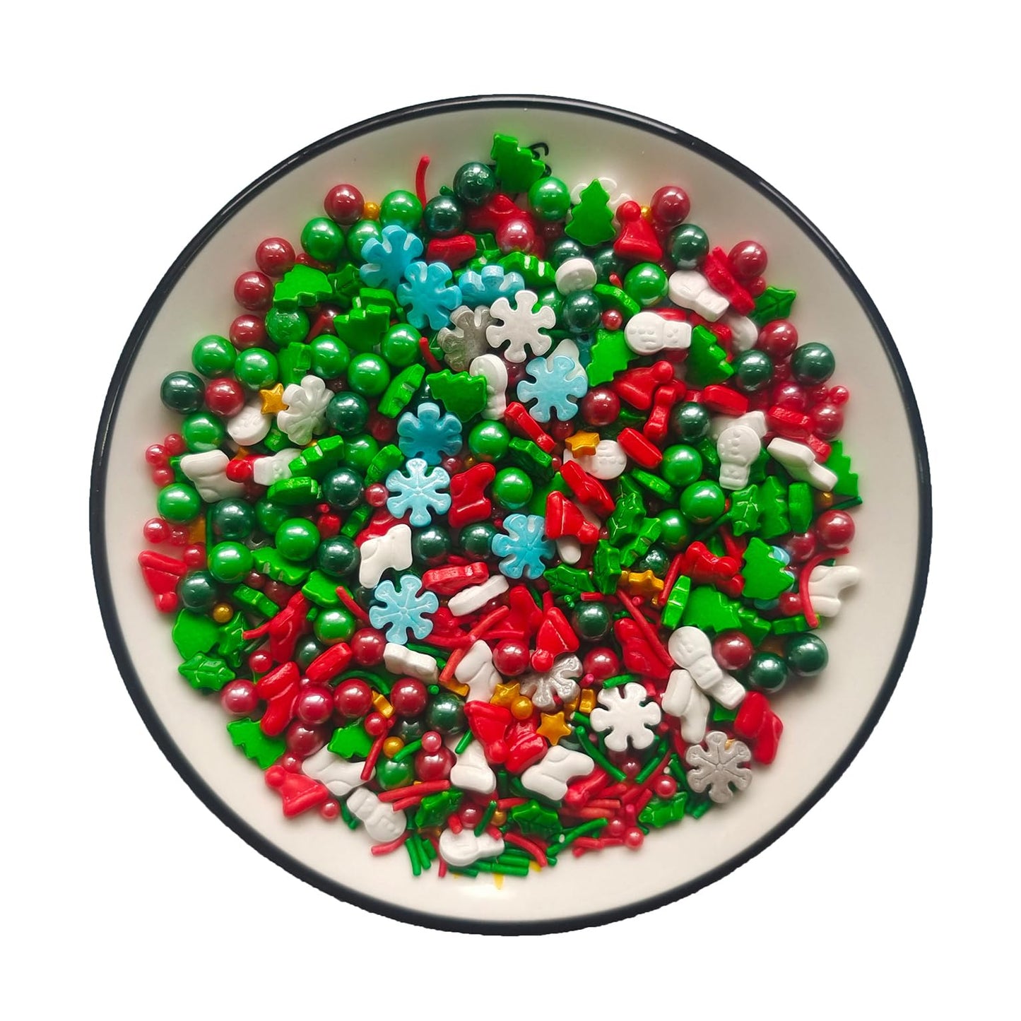 1 Bottle Edible Mixing Christmas Sprinkles | Cake Cupcakes and Ice Cream Topper Decorations | Edible Holiday Sprinkles 3.35 OZ (