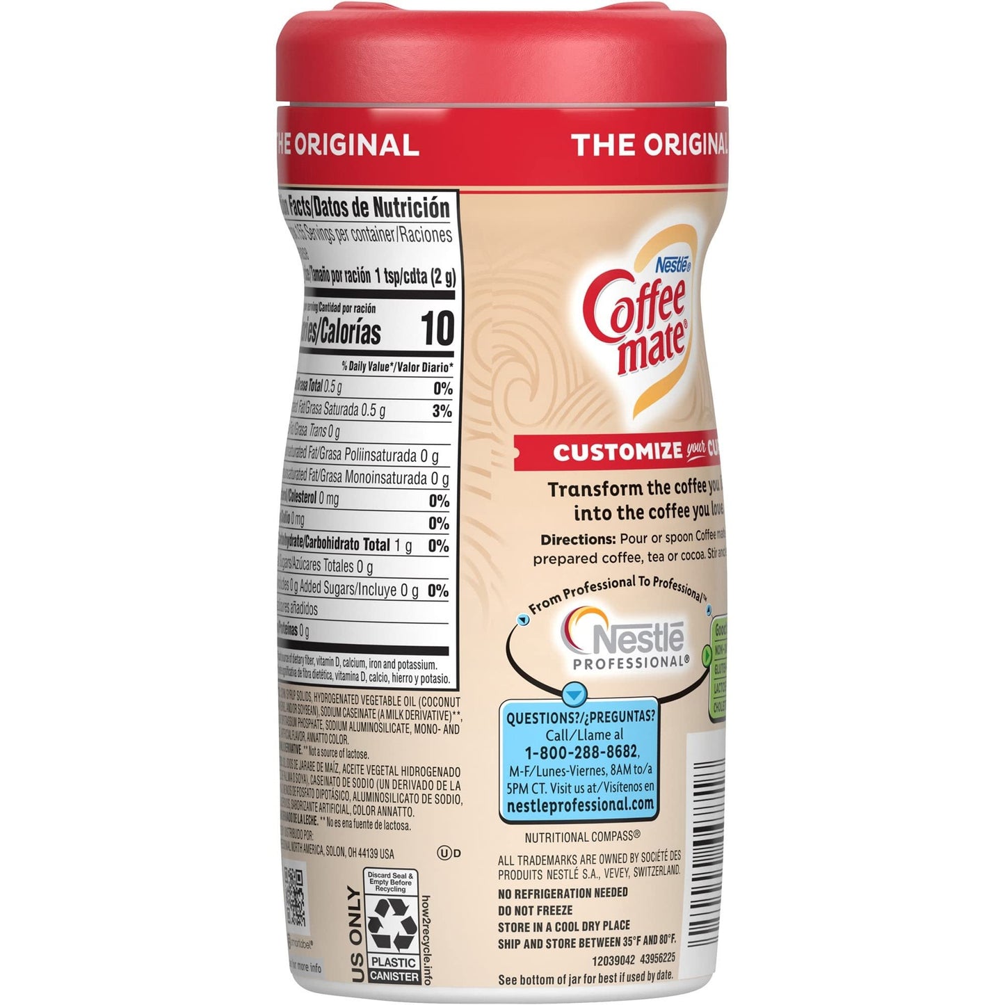 Coffee Mate Original Powdered Creamer Canister - Gluten-Free - Original Flavor - 11 Oz Canister - 12 / Carton - 1860 Serving