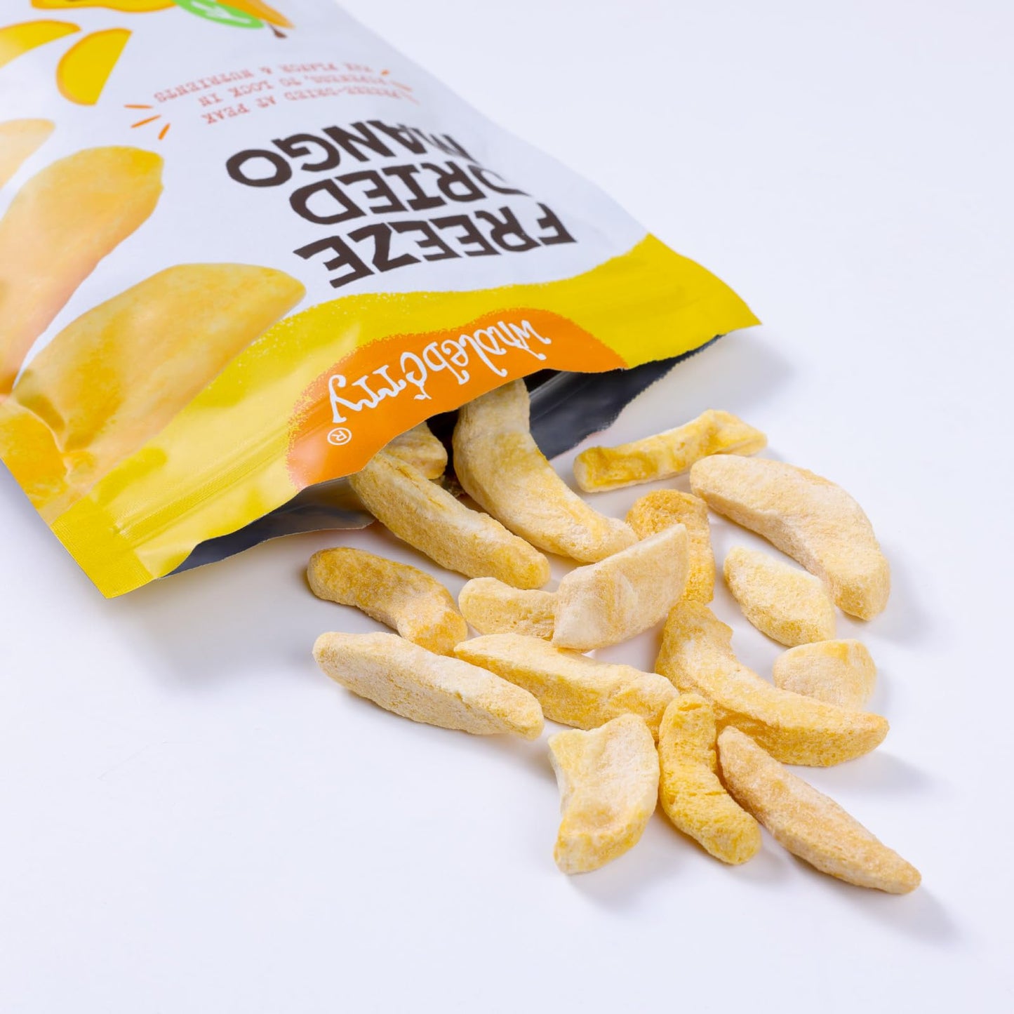 Wholeberry Freeze Dried Mango 2Oz Freeze Dried Fruit Snack Perfect For Smoothies, Baking, Yogurt & Tea - 100% Natural Ripe Fruit