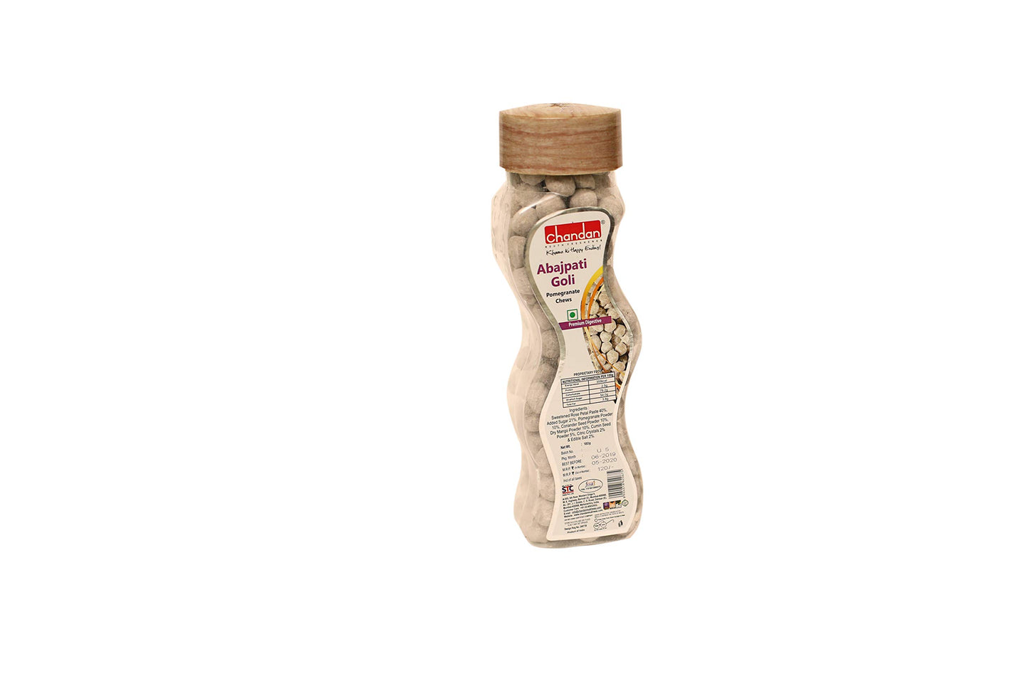 Chandan Mouth Freshener Abajpati Goli (Anardaana) Pomegranate Chews 100% Natural | Premium Digestive| 180 Grams | Low Calorie, R