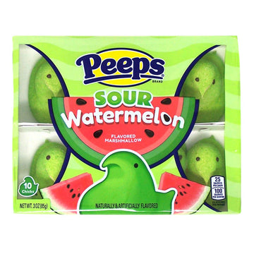 Pack Of 4 Peeps Sour Watermelon Easter Sugar And Marshmallow Candy Treats 10 Peeps Per Pack