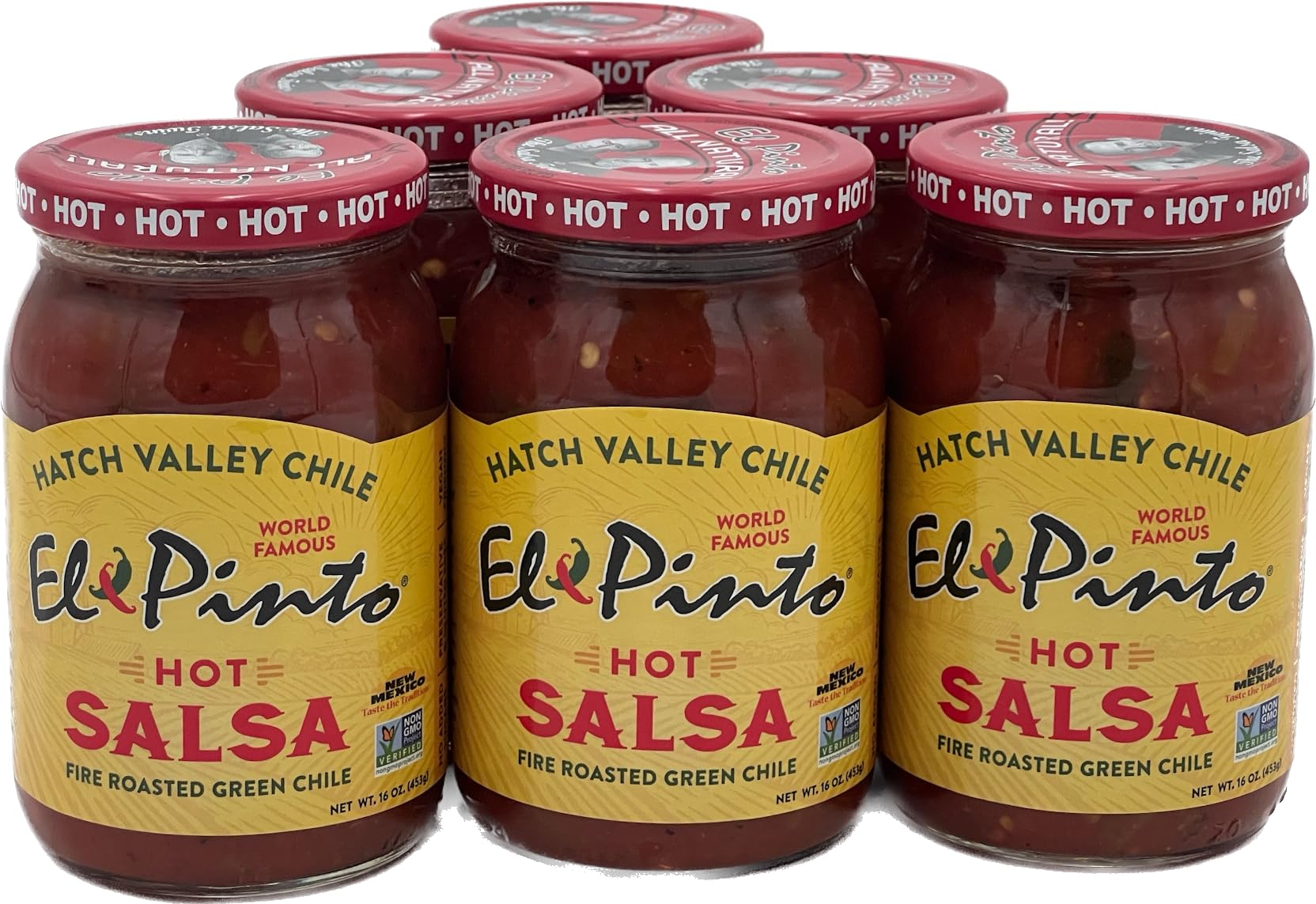 El Pinto Hot Salsa, 16 Ounce (Pack Of 6)