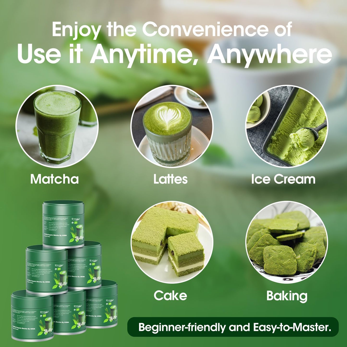 TureHom Ceremonial Grade Matcha Green Tea Powder – USDA Organic, Vegan, 1.76oz Tin