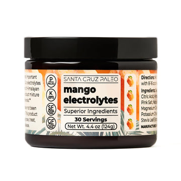 Santa Cruz Paleo Real Salt Electrolytes Powder, Mango, Hydration Drink Mix Made With Himalayan Pink Salt, Sea Salt, Magnesium Gl