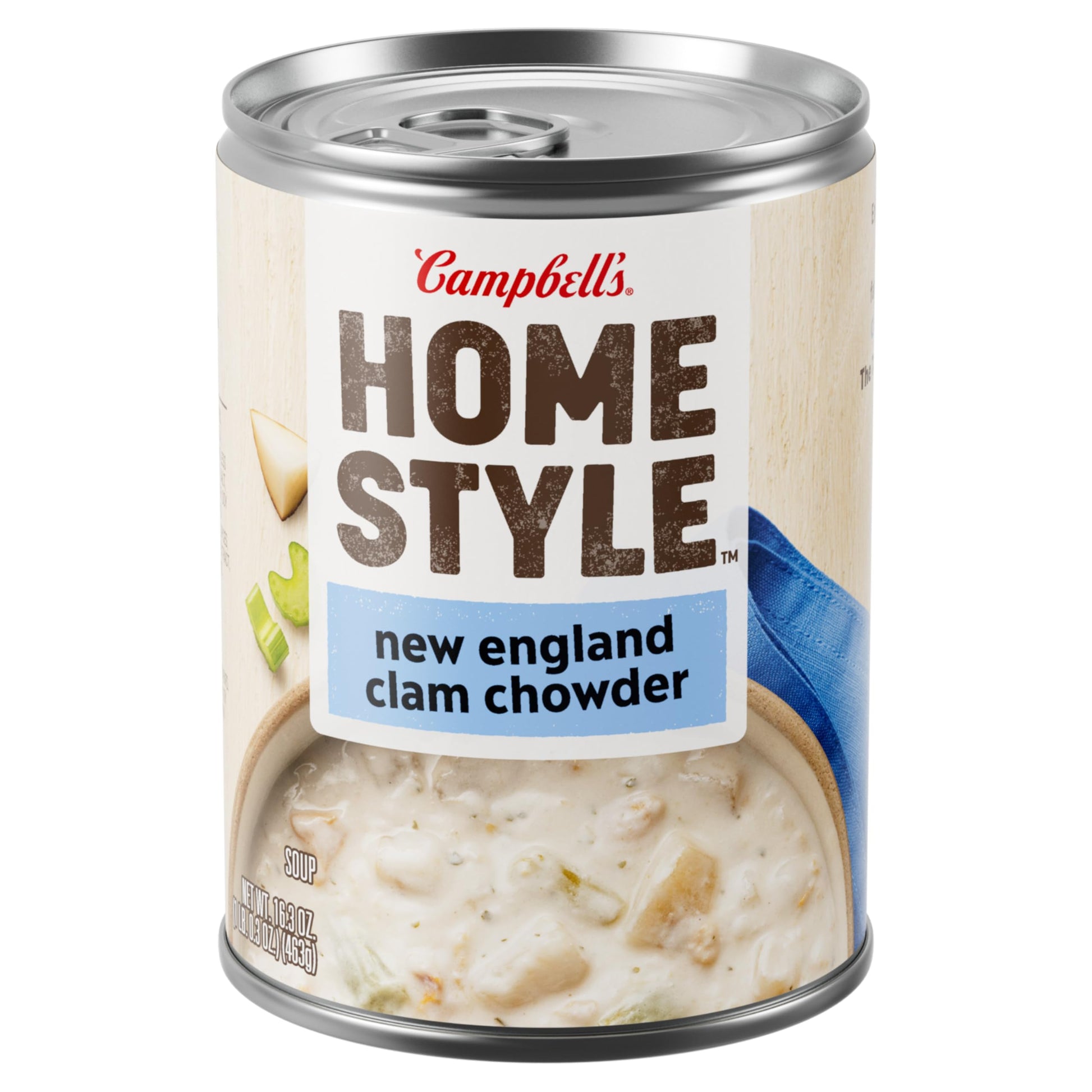 Campbells Homestyle New England Clam Chowder Soup, 16.3 oz Can
