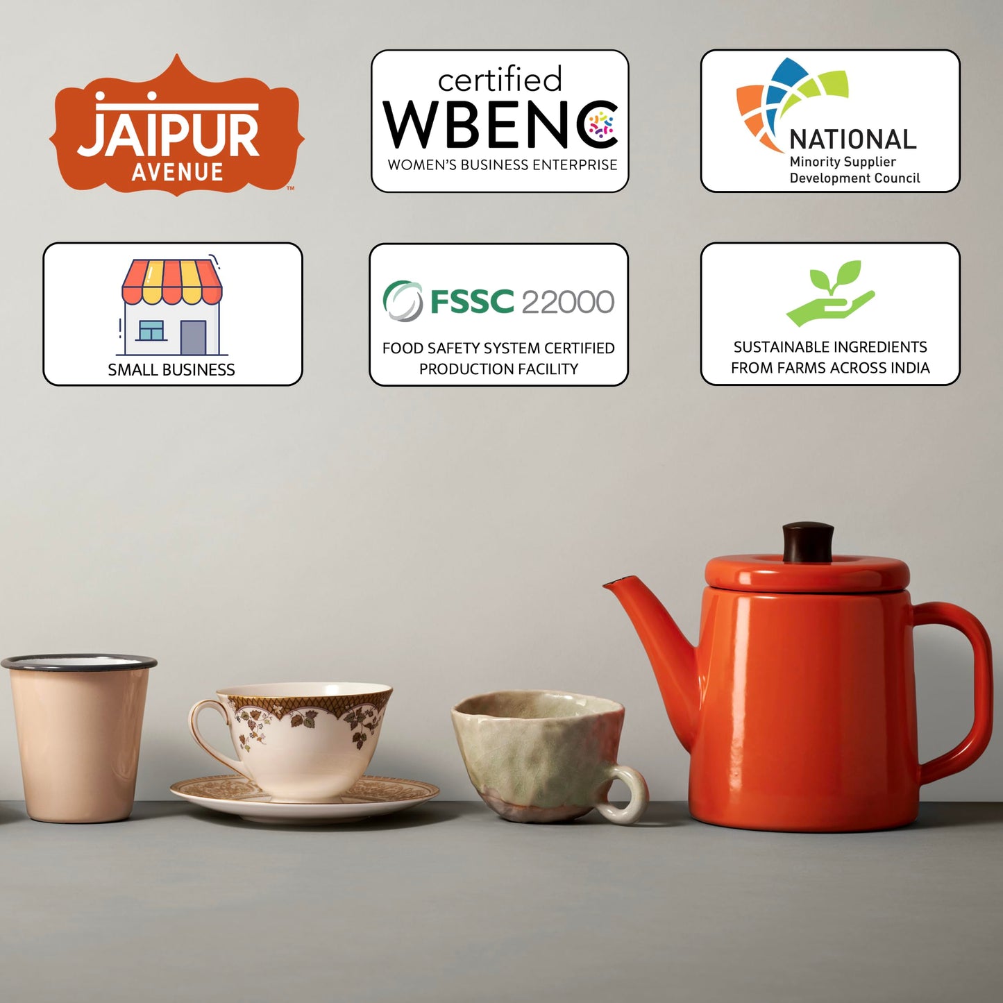 Jaipur Avenue Lemongrass Chai Tea Mix Crafted With All-Natural Assam Black Tea, Lemongrass, Cane Sugar, Premium Dry Milk - Prese
