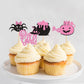 Ercadio 30 Pack Halloween Its A Girl Cupcake Toppers Glitter Pink Halloween Pumpkin Cupcake Toppers Spider Skull Cupcake Picks F