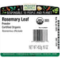 Frontier Co-Op Organic Rosemary Leaf Powder, 1Lb Bulk Bag - Natural And Dried Rosemary Leaves Powder - Ideal For Cooking, Baking, Kosher