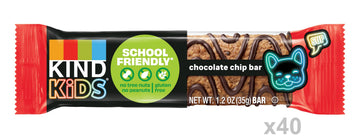 KIND Kids Snacks Chocolate Chip Bar, Gluten Free, 5g Protein, 40 Count, 18.3 x 16.7 x 32.9 cm, Tree Nut and Peanut Free