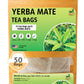 Yerba Mate Tea - Green Cut & Sifted - Unsmoked Energy Boost - 50 Tea Bags - Packed with Nutrients - Your Perfect Coffee Replacem
