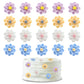 Keaziu 20 Pack Flower Cupcake Toppers Bridal Engagement Baby Shower Birthday Party Cupcake Picks Anniversary Party Decorations S