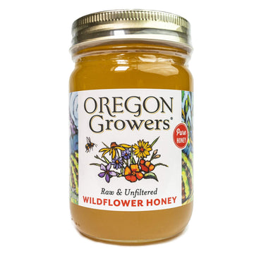 Oregon Growers Wildflower Honey - Raw Unfiltered Pacific Northwest Honey, Organic, Gluten Free, Pure & Natural Raw Honey, Subtle