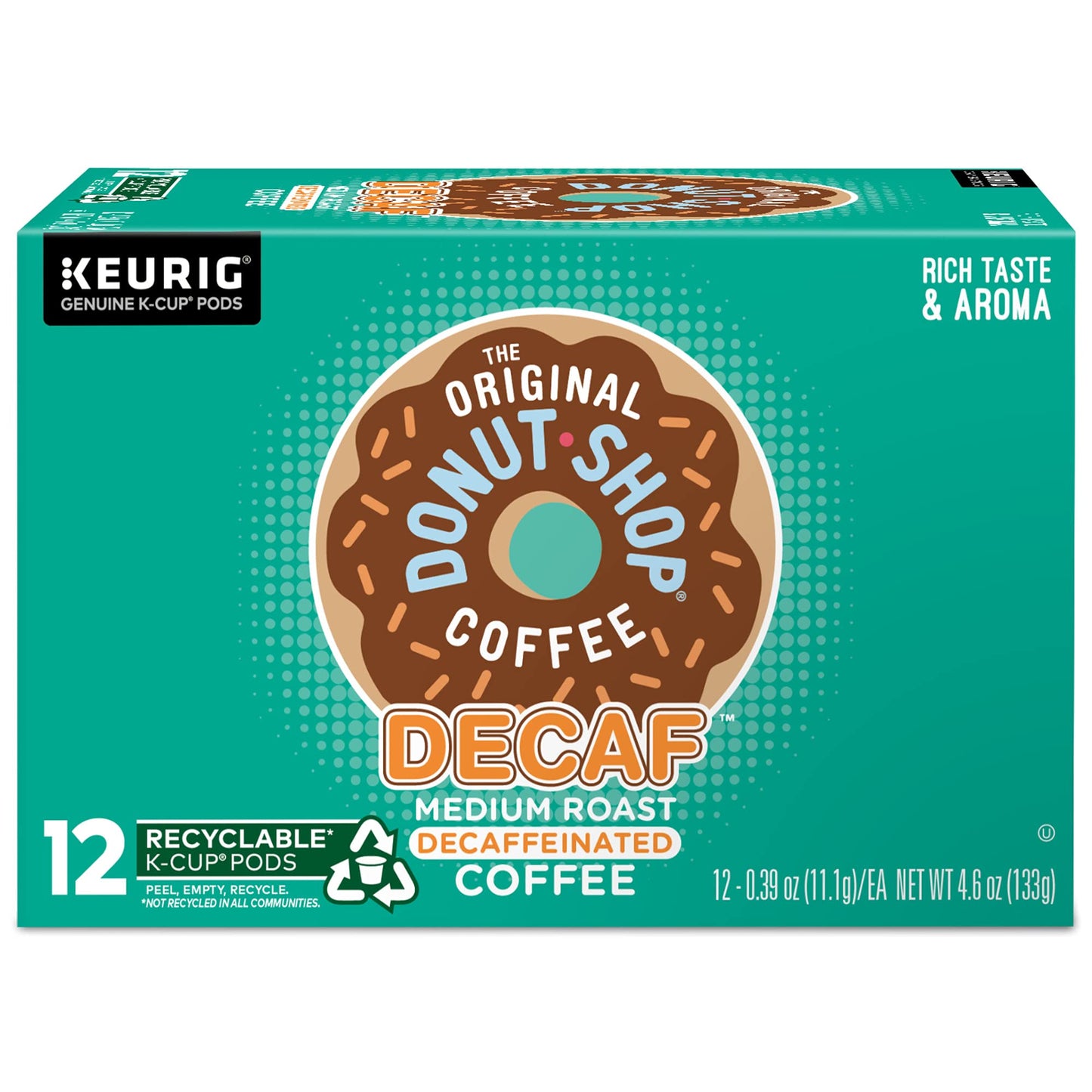 The Original Donut Shop Decaf Medium Roast K-Cup Pods, 12 Count, 4.6 Ounce