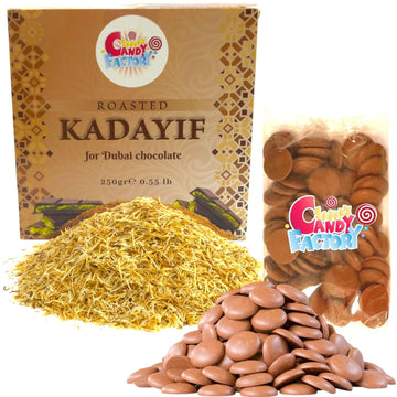Top-Grade 250G Roasted Shredded Kataifi Fillo Dough With Light Milk Coating Chocolate  Crunchy Pastry Nest  Ready To Use Baked Shredded Kadayif For Dubai Style Chocolate Desserts  8.8Oz Box