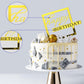 16 Pcs Happy Birthday Cake Toppers Mirror Acrylic Cake Topper Side Cake Decorations Cake Inserts Cake Decorating Supplies Cupcak