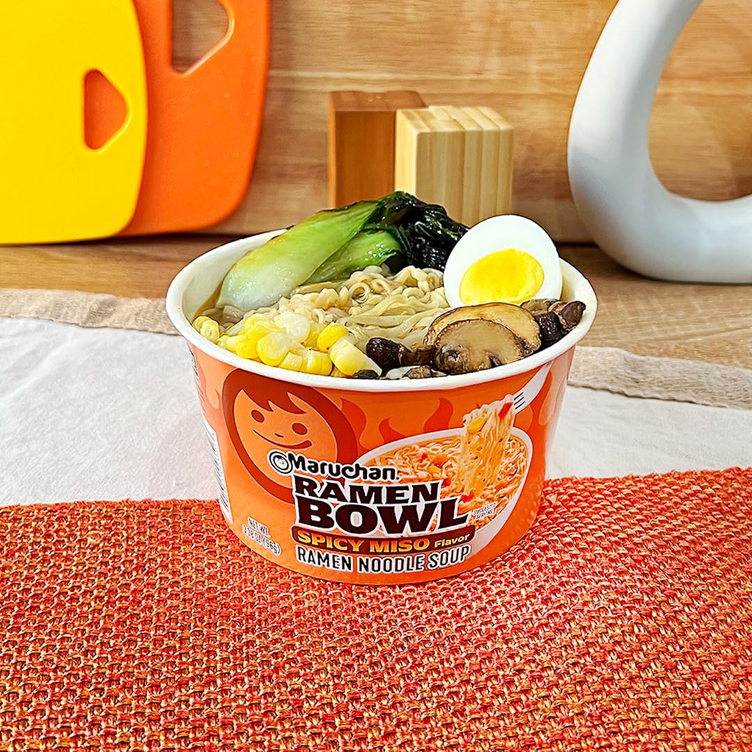 Maruchan Bowl Spicy Miso  Microwaveable Ramen Soup Mix  3.38 Oz  6 Count