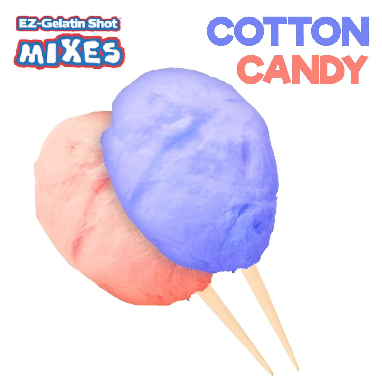EZ-SQUEEZE Cotton Candy Jello Shot Mix - Premium Gluten-Free Gelatin Powder, 6.78 oz, Multi-Color