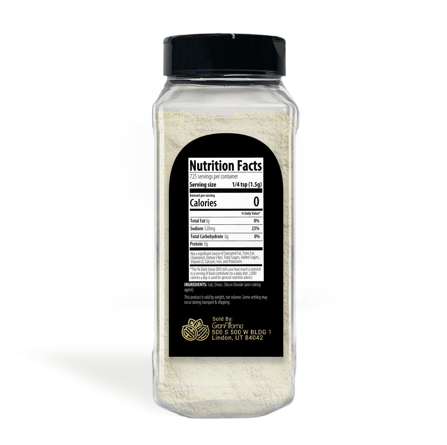 GranAroma Onion Salt, Savory Flavor, Versatile Seasoning (38.4 Ounce)