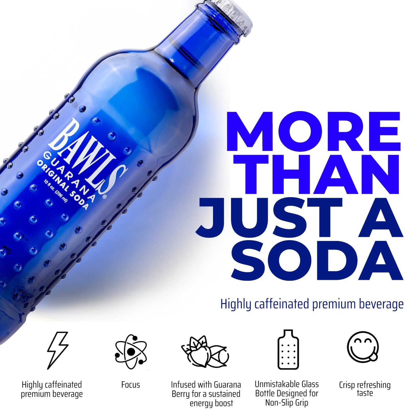 BAWLS Guarana Original, BAWLS Guarana Drink, Guarana Soda, Guarana Fueled Soda for Energy, High Energy Caffeinated Drink, 10oz 1