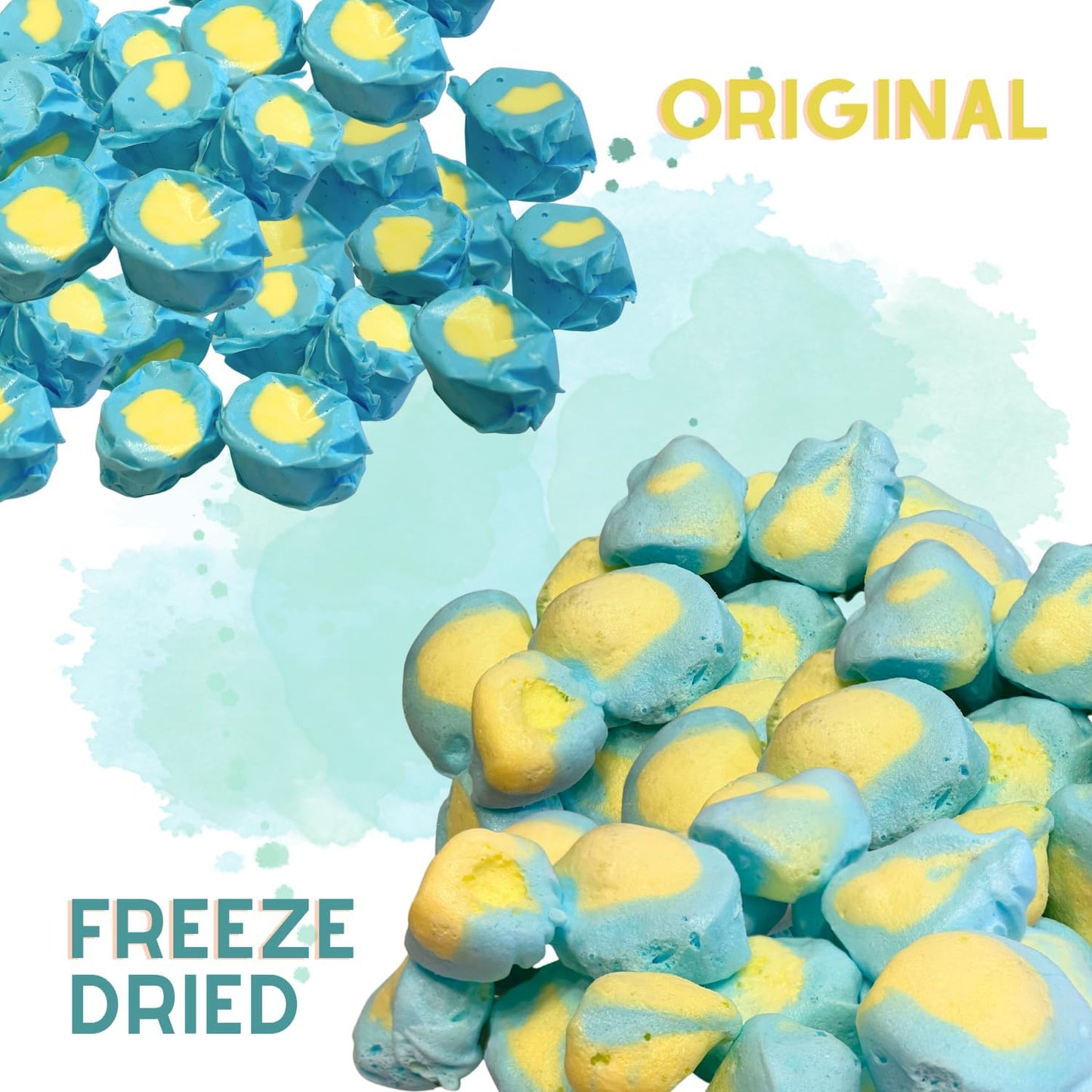 Airmont Farm Freeze-Dried Candy Salt Water Taffy - Passionfruit Flavor - 2 oz - Bite-Sized Pieces - Crunchy Snack