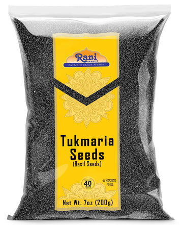 Rani Tukmaria (Holy Basil Seeds) 7Oz (200G) Used For Falooda / Sabja Dessert, Spice & Ayurveda Herbal ~ All Natural | Gluten Friendly | Non-Gmo | Vegan | Indian Origin