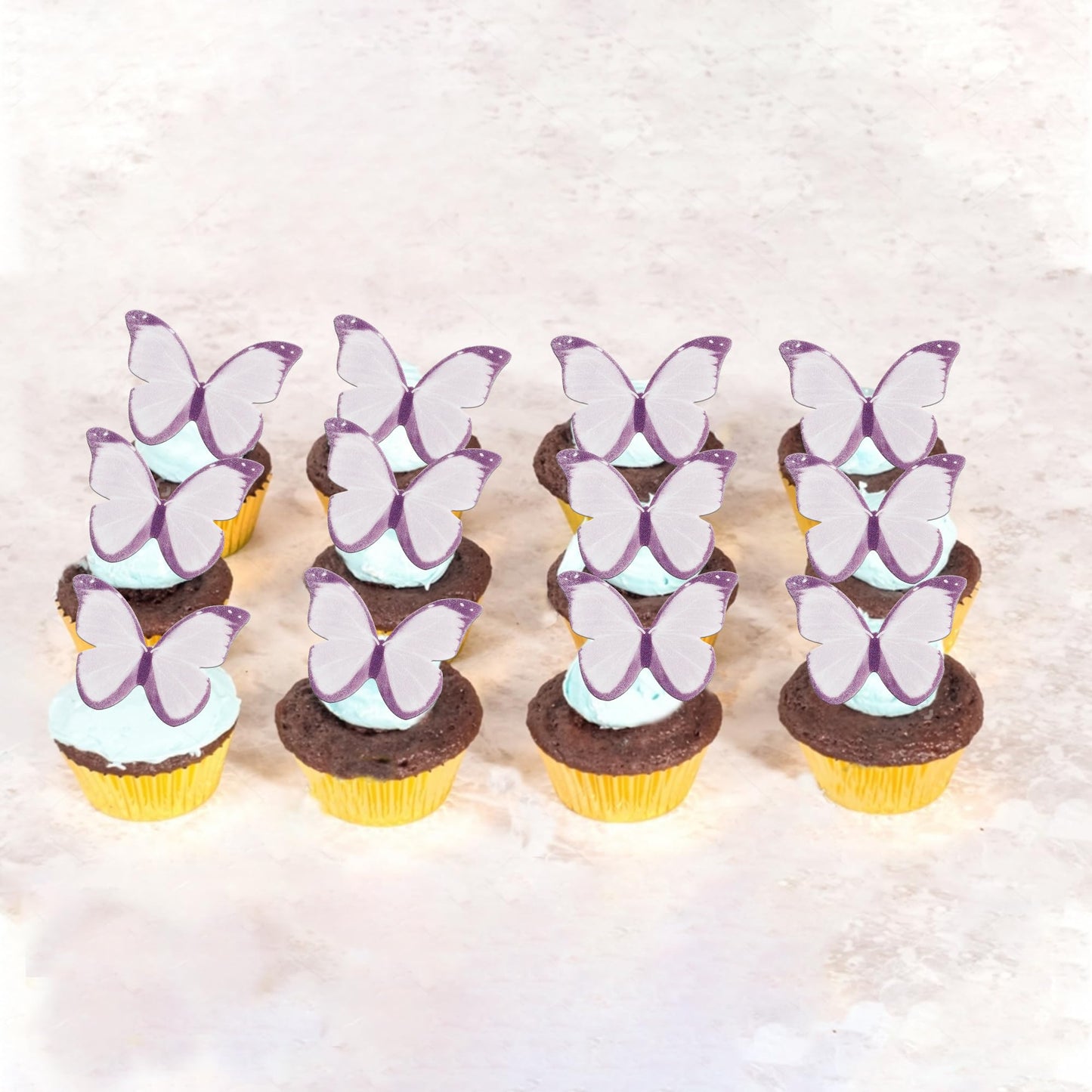 50 Pcs Edible Butterfly Cupcake Toppers Wafer Paper Butterfly Cake Decorations Edible Butterfly Party Cupcake Decorations For Ba