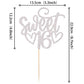 YCTHUNFISH 16th Birthday Cake Topper - Glitter 16th Birthday Decorations - Silver Bamboo Pick
