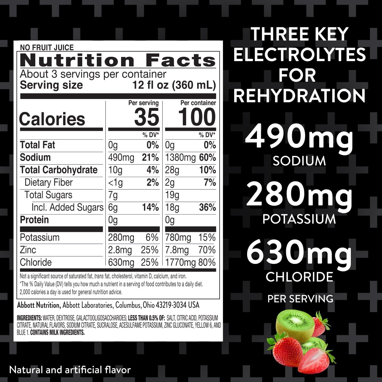 Pedialyte AdvancedCare Plus Electrolyte Solution, Kiwi Berry Mist, Hydration Drink Has PreActiv Prebiotics, 1 Liter, Pack of 4