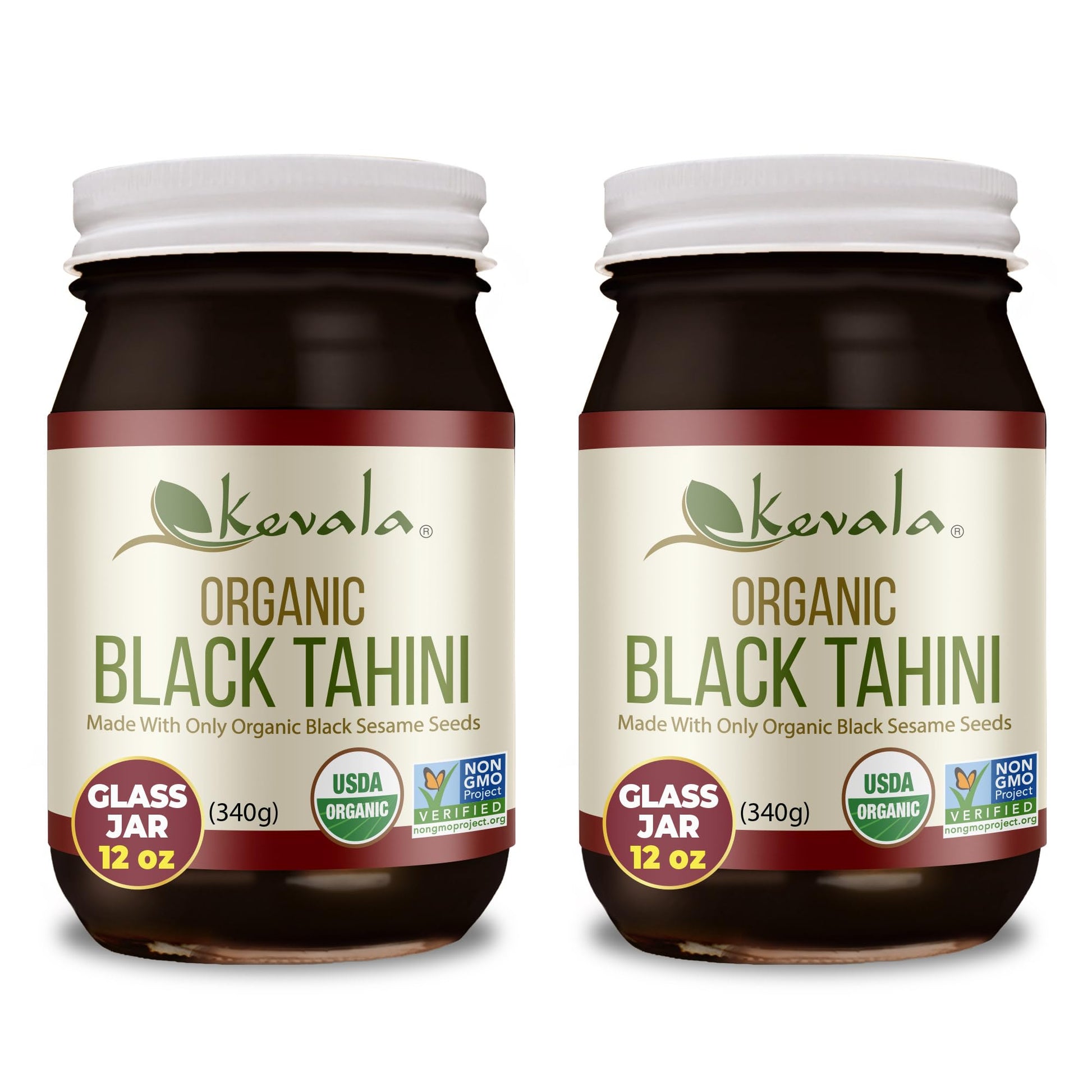 Kevala Organic Black Tahini - Gluten Free Black Sesame Paste (12 Oz (Pack of 2))