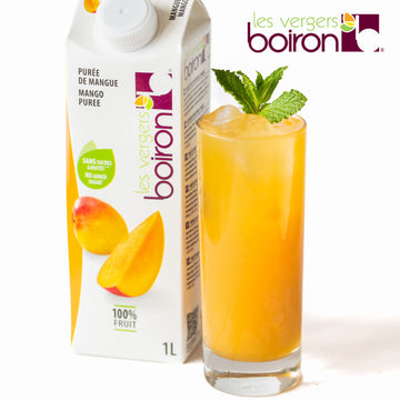 Les Vergers Boiron Mango Fruit Puree, 100% Fruit, All Natural, No Added Sugar, Non-Gmo, No Preservatives, No Added Flavors, Vega