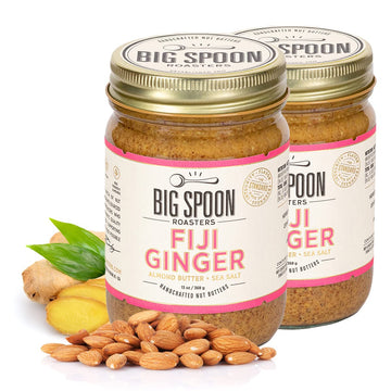 Big Spoon Roasters Fiji Flavor Blendger Almond Butter With Sea Salt - Keto Friendly  Low Sugar Almond Butter - Crunchy & Bee-Friendly Almonds - Gourmet & Pure Almond Nut Butter - 2 X 13 Ounces