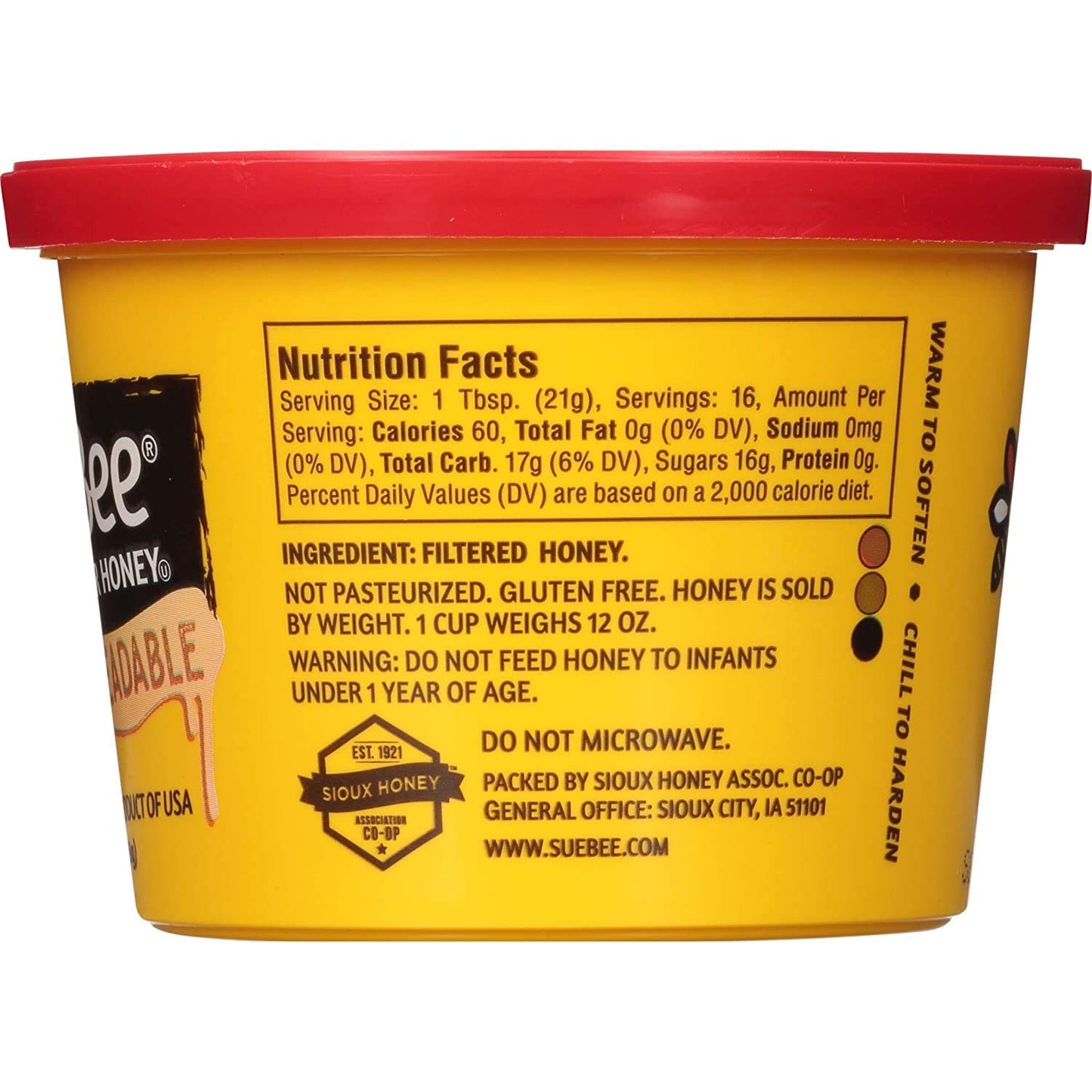 Sue Bee Clover Honey, 12 Ounce (Pack of 6) - Pure Premium Honey from USA Beekeepers