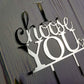 I Choose You Wedding Cake Topper For Wedding/Engagement/Marriage Party Decorations, Mirror Silver Acrylic