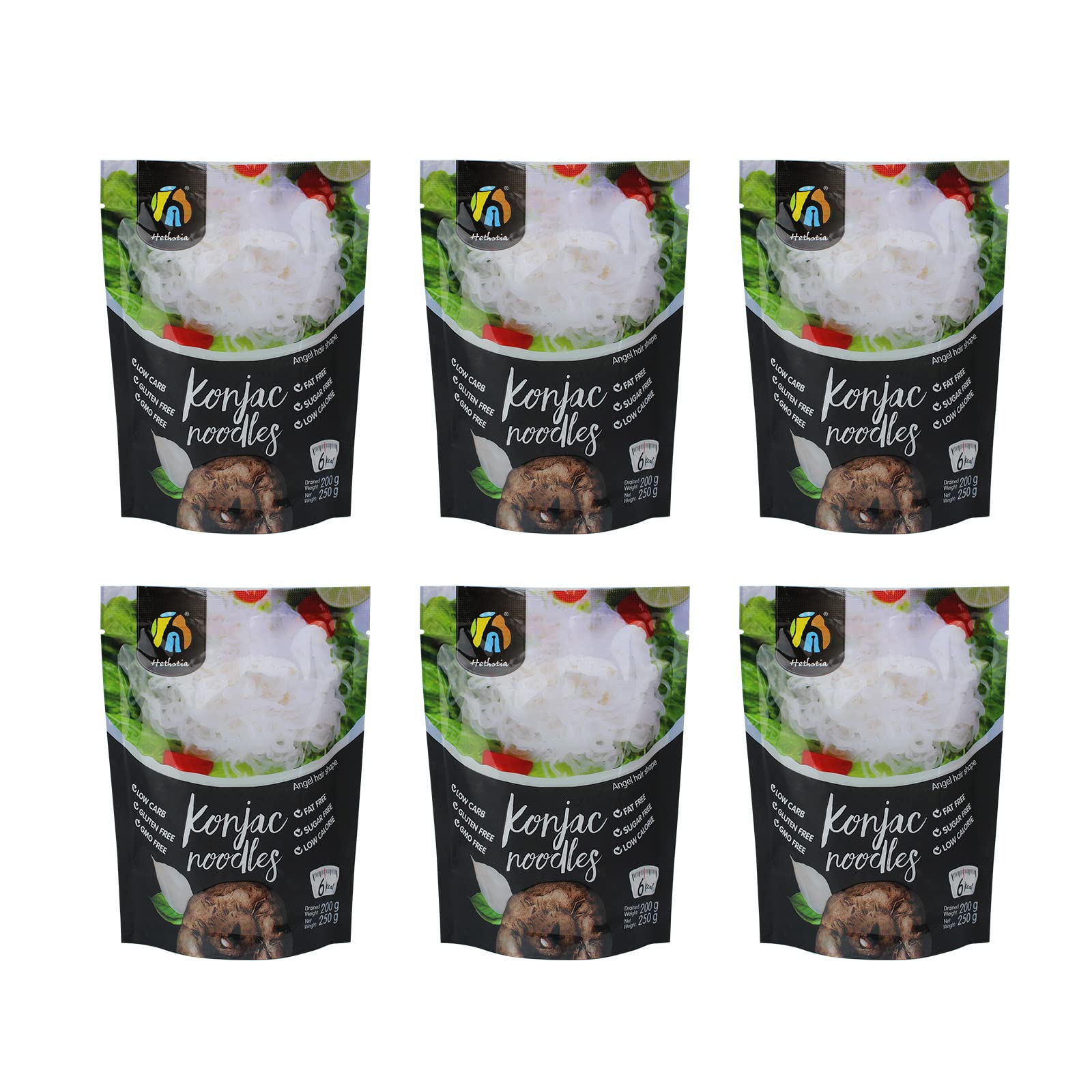 Hethstia Konjac Noodle Angel Hair - Low Calorie Shirataki Noodle, Low-Carb Miracle Pasta, Sugar-Free, Gluten-Free, 52.91 Oz Konj