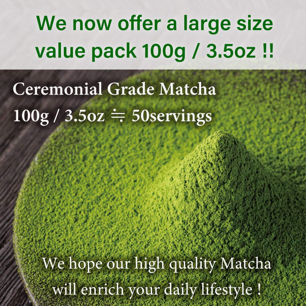 enhanced Ceremonial Matcha Green Tea Powder from Japan | Matcha KIMIKURA | Japanese Tea KIMIKURA (100g pack)
